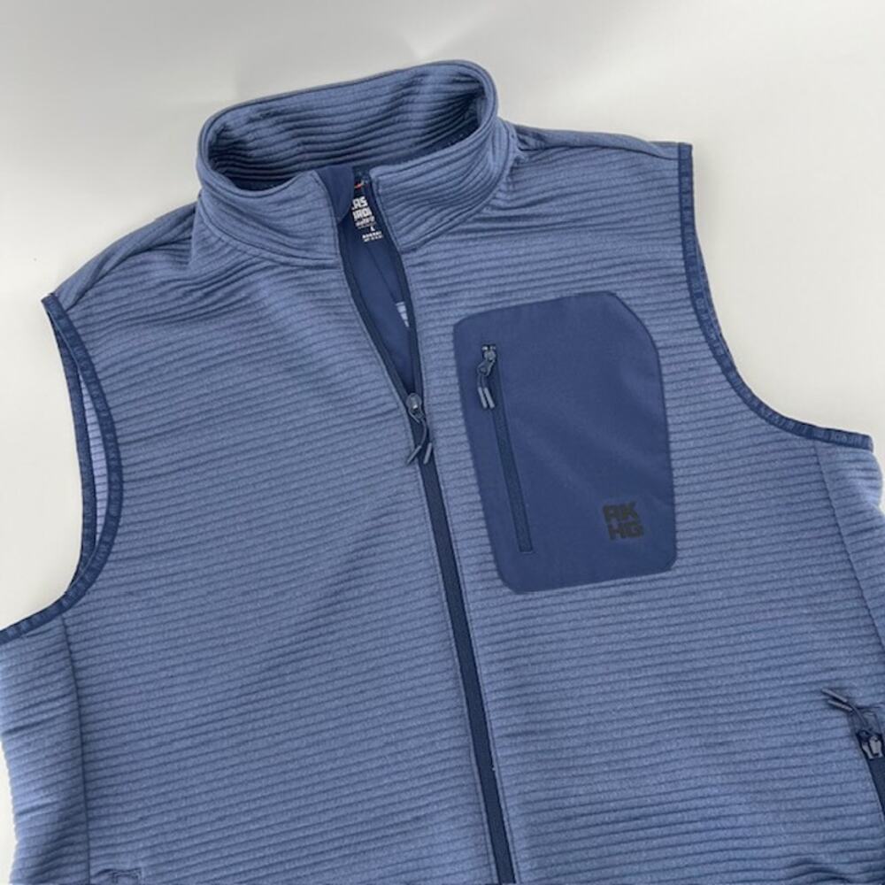 Duluth Alaskan Hardgear Performance Zip Up Vest Mens L Blue Pockets Gorpcore